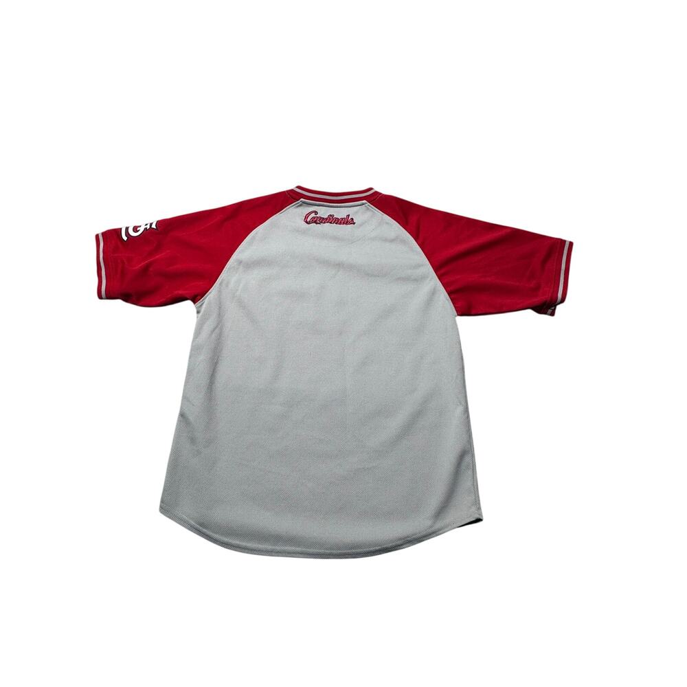 Stitches Baseball Jersey Mens M Gray Red St. Louis Cardinals Logo Short Sleeve - Picture 6 of 14